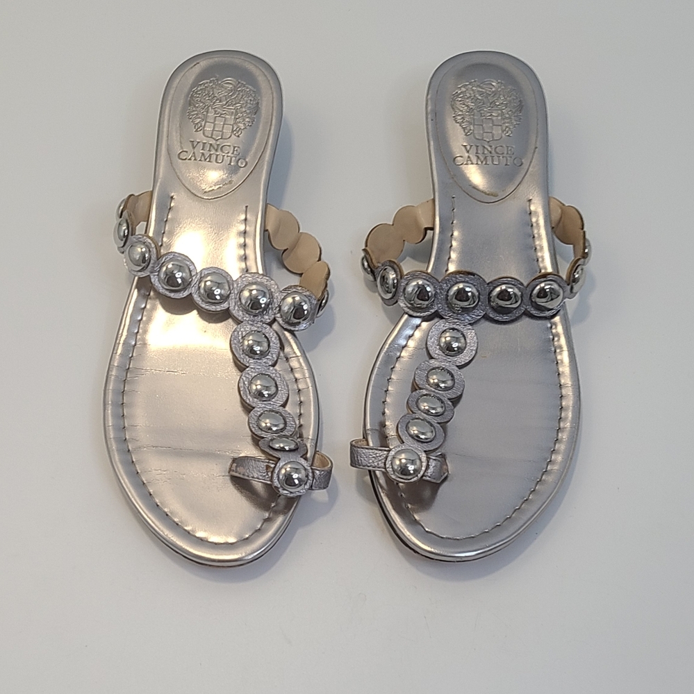 Vince camuto grey slippers/sandals with round studs worn few times size 39